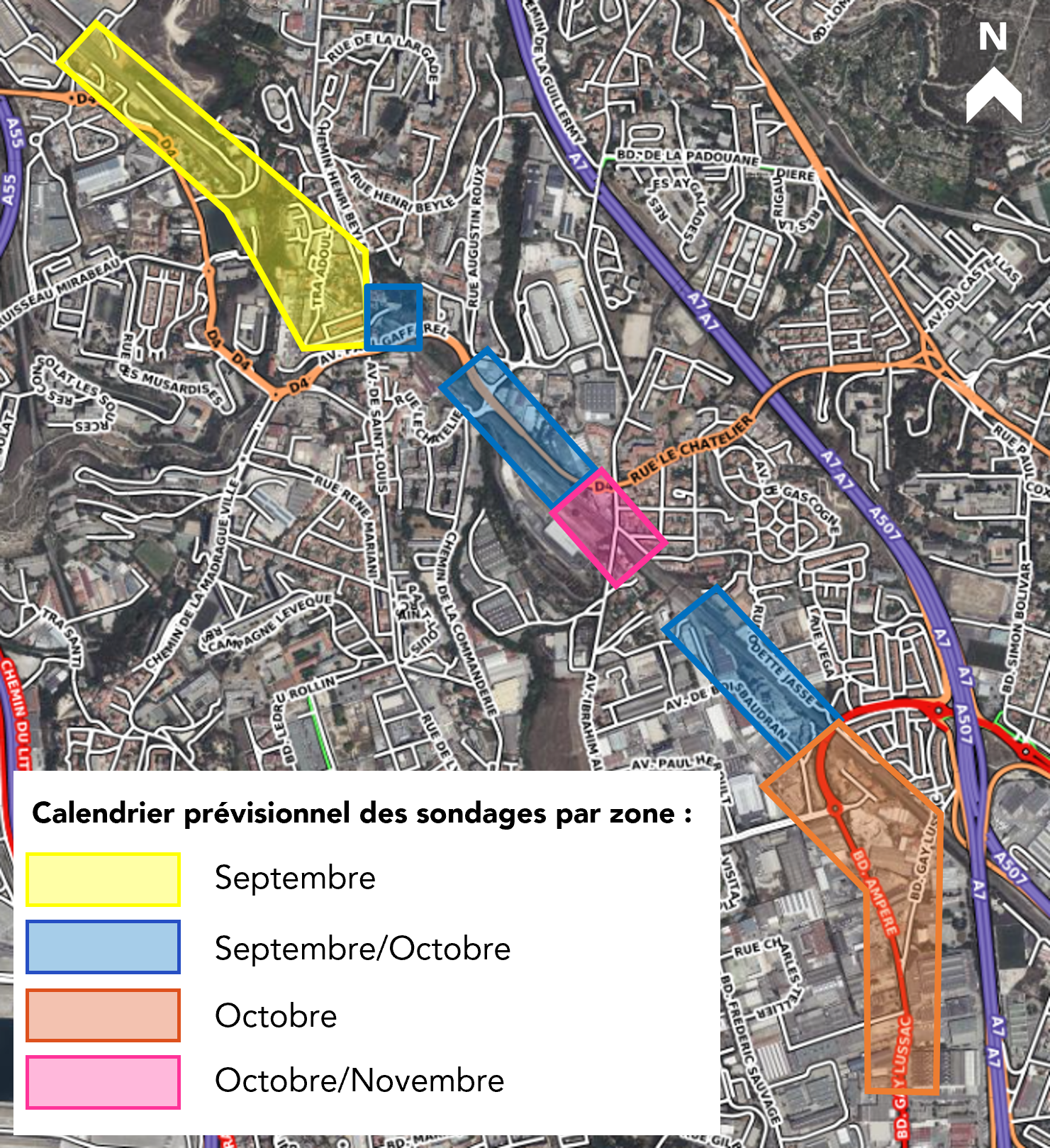 Carte des sondages sur Saint-Louis et La Delorme