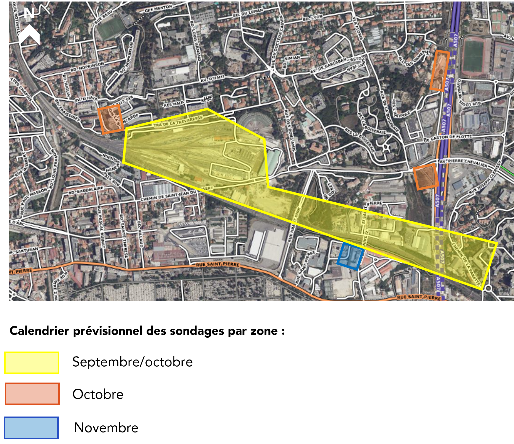 Carte des sondages sur Saint-Pierre et Saint-Jean-du-Désert