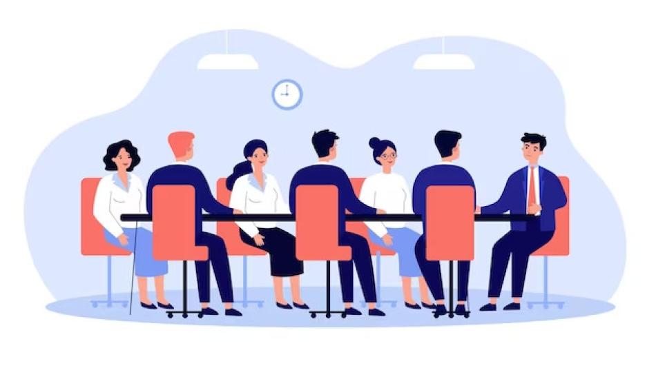 Illustration de personnes en réunion