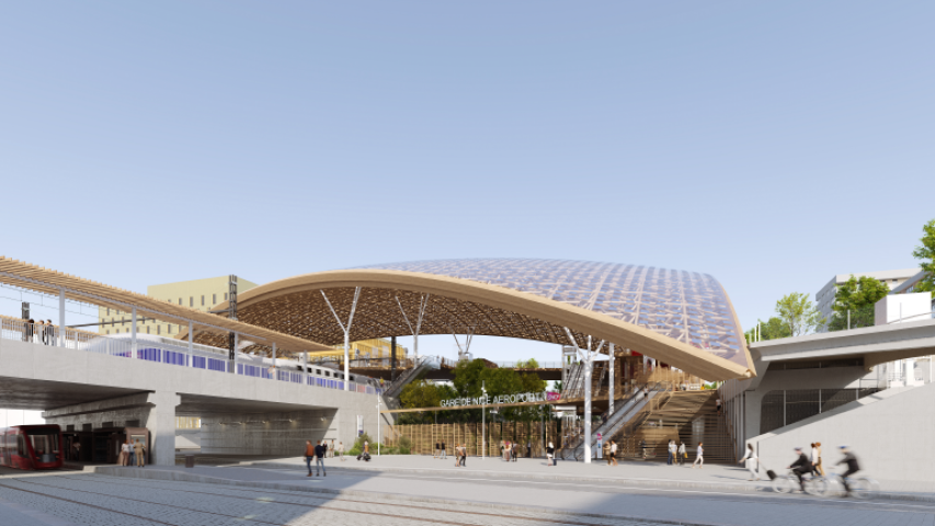 Perspective de la future gare de Nice Aéroport